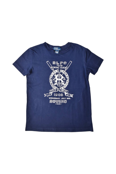 A Navy Short Sleeve T Shirts from Polo Ralph Lauren in size 7Y for boy. (Front View)