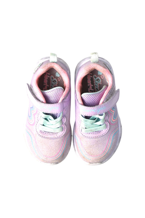 A Pink Sneakers from Skechers in size 18-24M for girl. (Back View)
