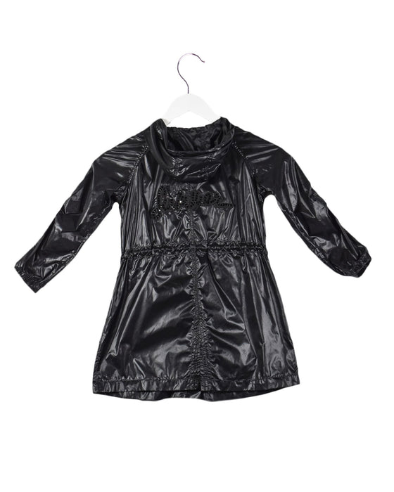 A Black Rain Jackets from Rykiel Enfant in size 8Y for girl. (Back View)