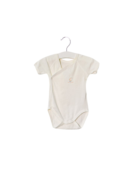 A White Short Sleeve Bodysuits from Petit Bateau in size 6-12M for boy. (Front View)