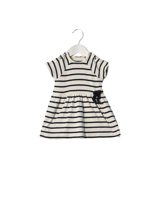 A Blue Short Sleeve Dresses from Petit Bateau in size 3-6M for girl. (Front View)
