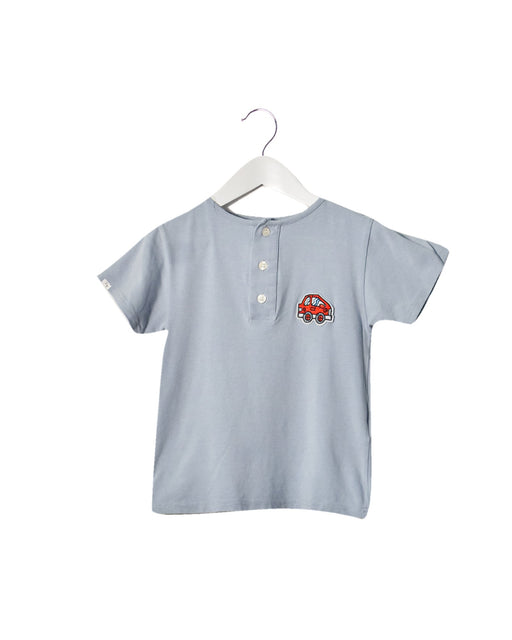 A Blue Short Sleeve T Shirts from Twopluso in size 10Y for neutral. (Front View)