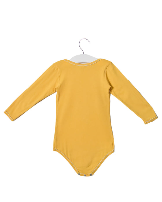 A Yellow Long Sleeve Bodysuits from Petit Bateau in size 2T for girl. (Back View)