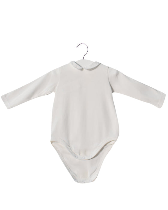 A White Long Sleeve Bodysuits from Jacadi in size 3-6M for neutral. (Front View)