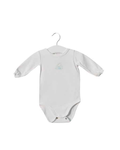 A White Long Sleeve Bodysuits from Jacadi in size 0-3M for neutral. (Front View)