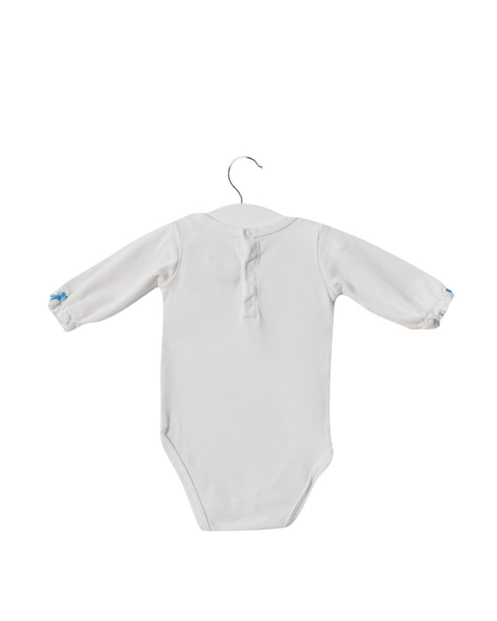 A White Long Sleeve Bodysuits from Jacadi in size 0-3M for neutral. (Back View)