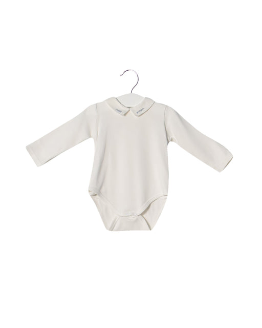 A White Long Sleeve Bodysuits from Jacadi in size 3-6M for girl. (Front View)