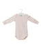 A Pink Long Sleeve Bodysuits from Petit Bateau in size 3-6M for girl. (Front View)