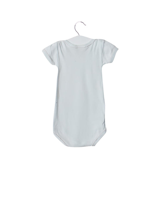 A Blue Short Sleeve Bodysuits from Petit Bateau in size 3-6M for girl. (Back View)