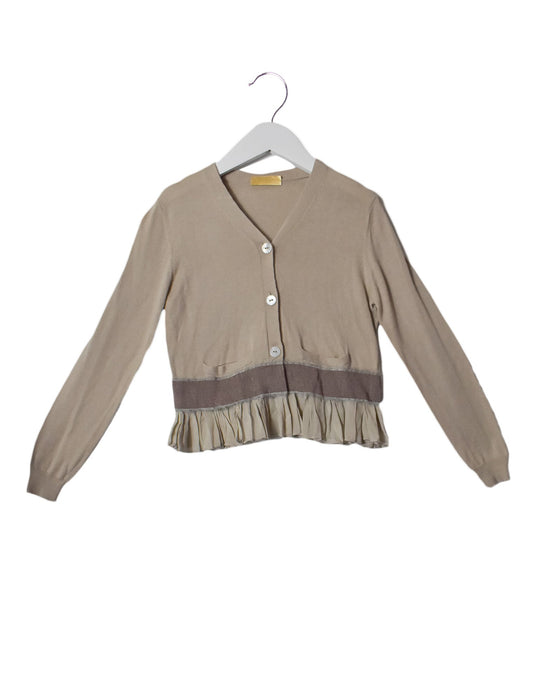 A Beige Cardigans from I Pinco Pallino in size 6T for girl. (Front View)