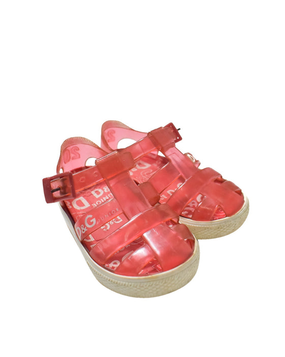 A Red Sandals from Dolce & Gabbana in size 12-18M for girl. (Front View)