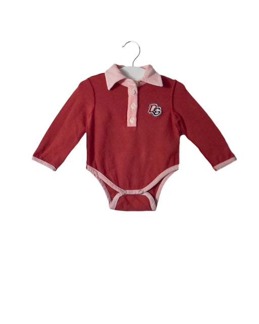 A Red Long Sleeve Bodysuits from Dolce & Gabbana in size 3-6M for girl. (Front View)