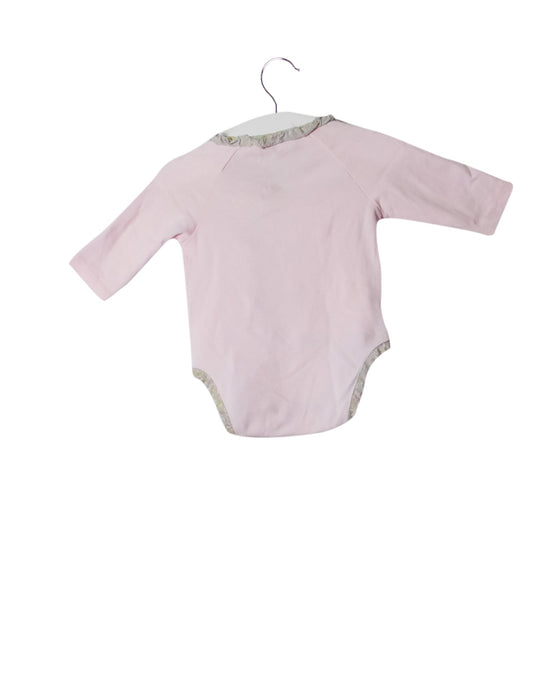 A Pink Long Sleeve Bodysuits from Chateau de Sable in size 0-3M for girl. (Back View)