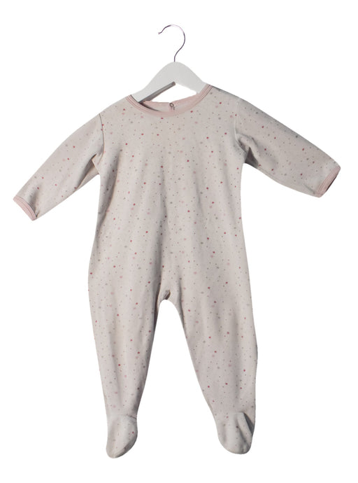 A Pink Long Sleeve Jumpsuits from Petit Bateau in size 12-18M for girl. (Front View)