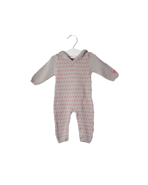A Grey Long Sleeve Jumpsuits from Chateau de Sable in size 0-3M for girl. (Front View)