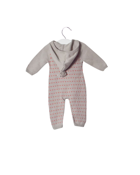 A Grey Long Sleeve Jumpsuits from Chateau de Sable in size 0-3M for girl. (Back View)