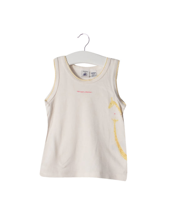 A White Sleeveless Tops from Petit Bateau in size 2T for girl. (Front View)