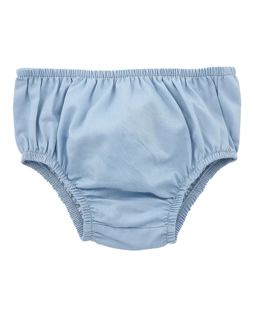 A Blue Bloomers from Hunter + Boo in size 0-3M for neutral. (Front View)