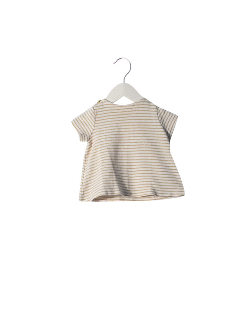 A Gold Short Sleeve Tops from Petit Bateau in size 3-6M for girl. (Front View)