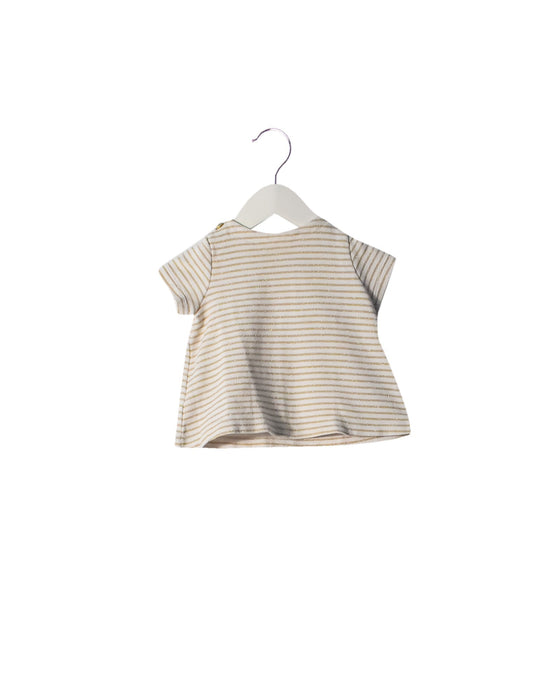 A Gold Short Sleeve Tops from Petit Bateau in size 3-6M for girl. (Front View)