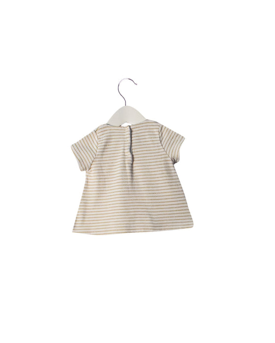 A Gold Short Sleeve Tops from Petit Bateau in size 3-6M for girl. (Back View)