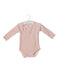A Pink Long Sleeve Bodysuits from Petit Bateau in size 3-6M for girl. (Front View)