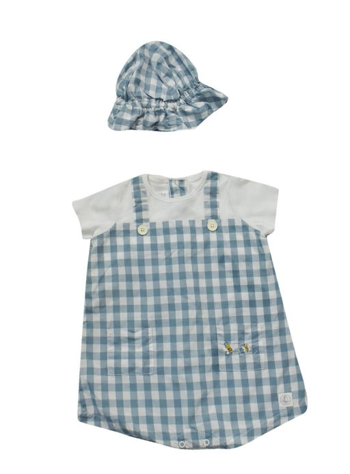 A Blue Overall Sets from Petit Bateau in size 3-6M for boy. (Front View)