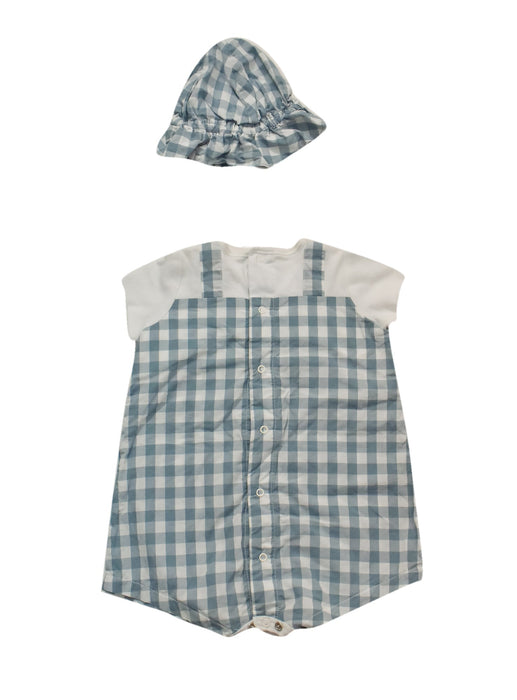 A Blue Overall Sets from Petit Bateau in size 3-6M for boy. (Back View)