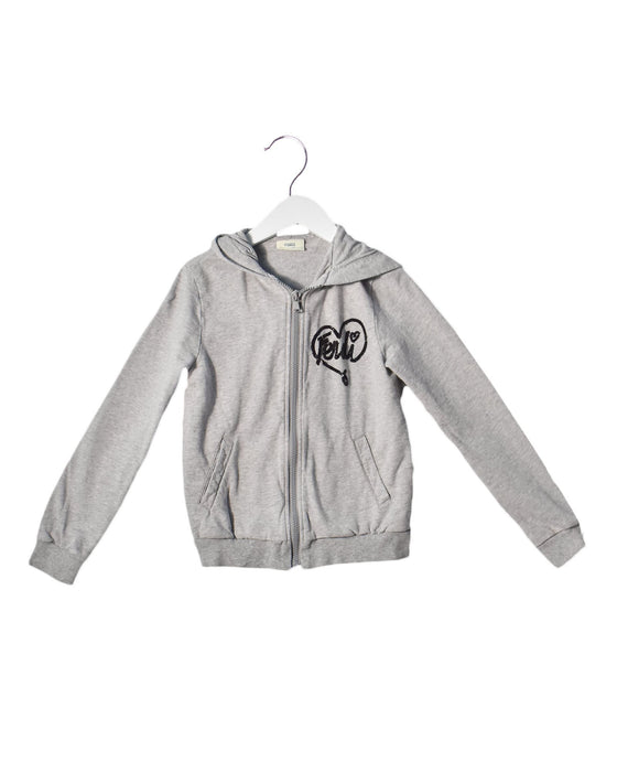 A Grey Lightweight Jackets from Fendi in size 8Y for girl. (Front View)