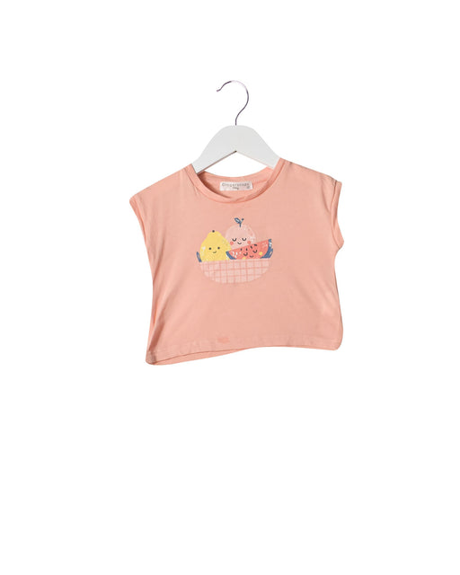 A Pink Short Sleeve Tops from Gingersnaps in size 3-6M for girl. (Front View)