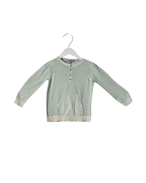 A Green Buttoned Sweatshirts from Bonpoint in size 4T for boy. (Front View)