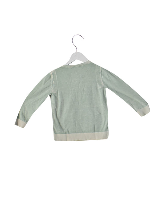A Green Buttoned Sweatshirts from Bonpoint in size 4T for boy. (Back View)