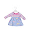 A Blue Long Sleeve Dresses from Joules in size 0-3M for girl. (Front View)