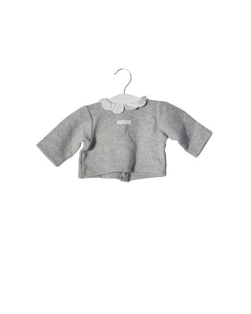 A Grey Long Sleeve Tops from Jacadi in size 0-3M for girl. (Front View)