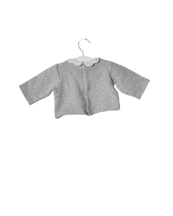 A Grey Long Sleeve Tops from Jacadi in size 0-3M for girl. (Back View)