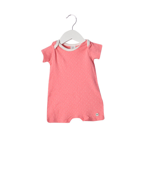A Pink Short Sleeve Rompers from Petit Bateau in size 0-3M for girl. (Front View)