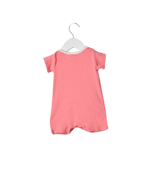 A Pink Short Sleeve Rompers from Petit Bateau in size 0-3M for girl. (Front View)