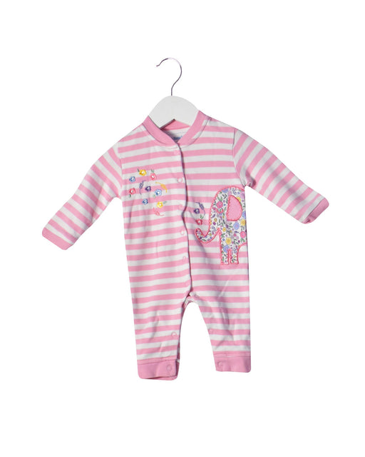 A Pink Long Sleeve Jumpsuits from Jojo Maman Bébé in size 0-3M for girl. (Front View)