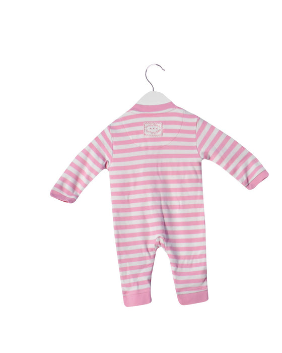 A Pink Long Sleeve Jumpsuits from Jojo Maman Bébé in size 0-3M for girl. (Back View)