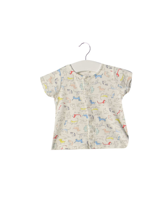 A White Pyjama Sets from Petit Bateau in size 6-12M for boy. (Front View)