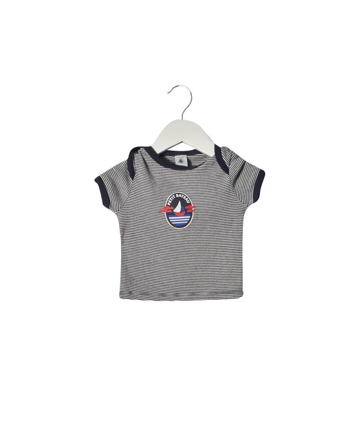 A Black Short Sleeve T Shirts from Petit Bateau in size 6-12M for boy. (Front View)