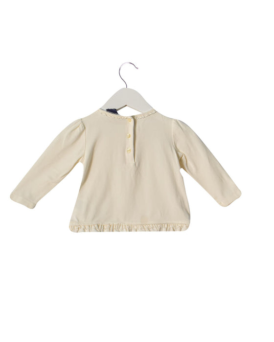 A Beige Long Sleeve Tops from Ralph Lauren in size 6-12M for girl. (Back View)