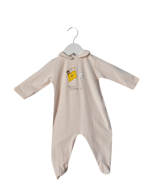 A Pink Long Sleeve Jumpsuits from Fendi in size 3-6M for neutral. (Front View)