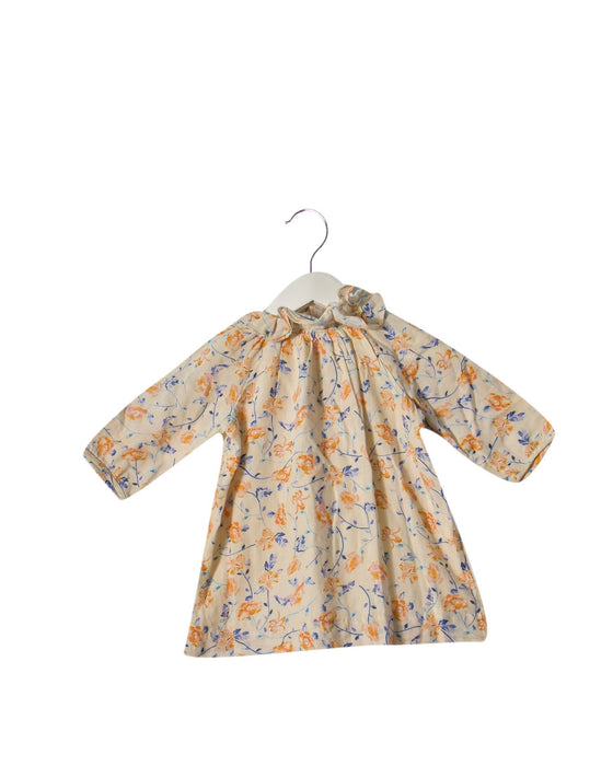 A Beige Long Sleeve Dresses from Bonpoint in size 6-12M for girl. (Front View)