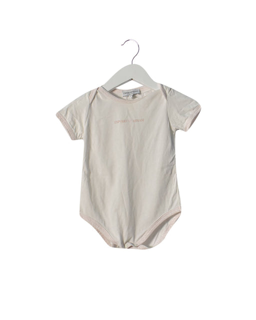 A White Short Sleeve Bodysuits from Emporio Armani in size 6-12M for girl. (Front View)