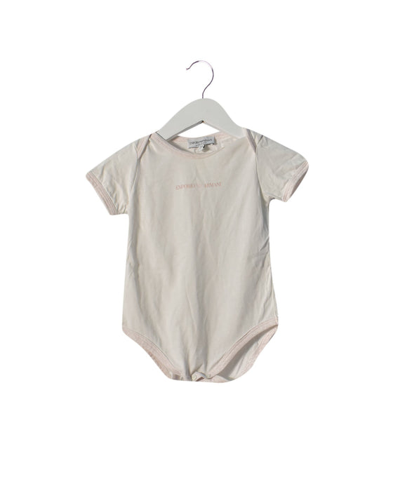 A White Short Sleeve Bodysuits from Emporio Armani in size 6-12M for girl. (Front View)