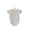 A White Short Sleeve Bodysuits from Little English in size 0-3M for girl. (Front View)