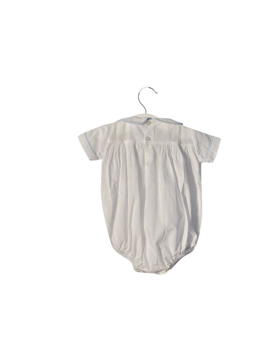 A White Short Sleeve Bodysuits from Little English in size 0-3M for girl. (Back View)