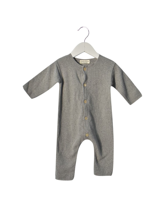A Grey Long Sleeve Jumpsuits from Babe & Tess in size 3-6M for boy. (Front View)