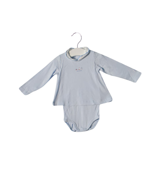 A Blue Long Sleeve Bodysuits from Petit Bateau in size 6-12M for boy. (Front View)
